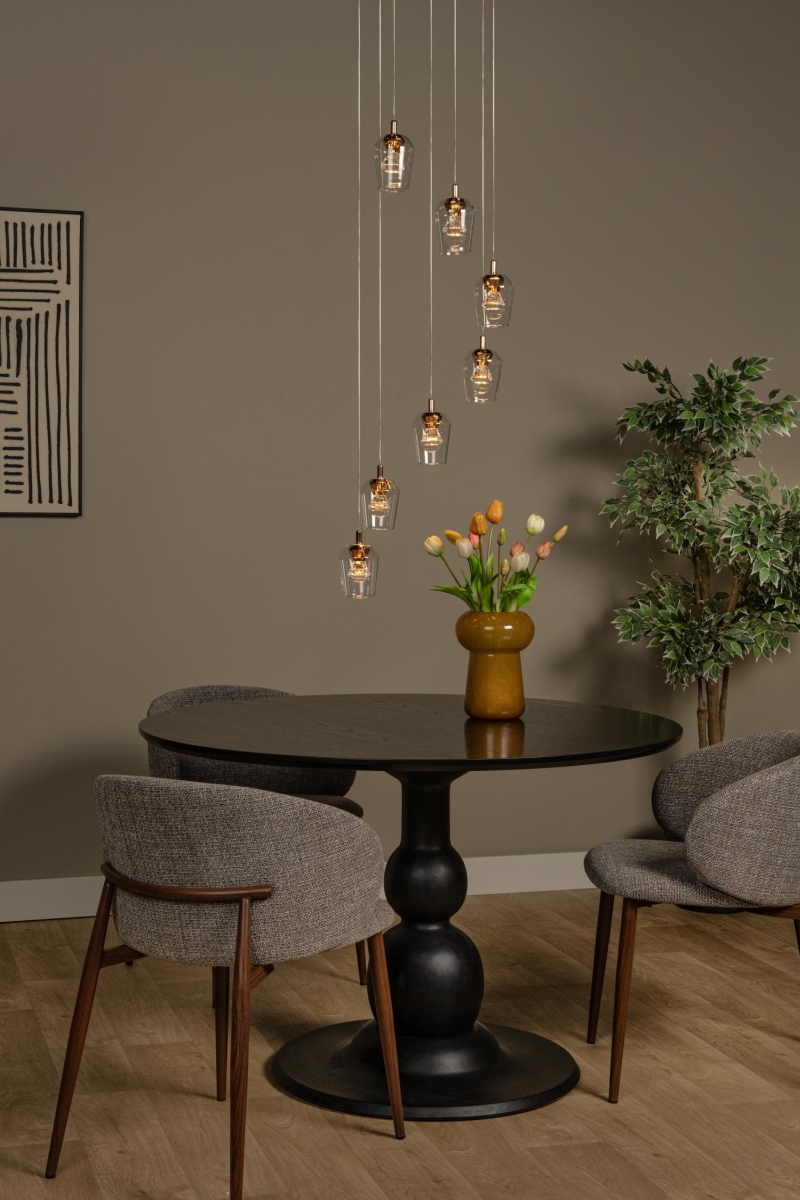 Lucide BERLIANE - Závesné svietidlo - Ø 39 cm - LED Rozm. - 7x3W 3000K - Transparent